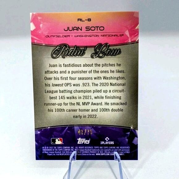 2022 Topps Chrome Ben Baller Edition - Ridin' Low Juan Soto #RL-8 SP 43/75 - Picture 5 of 7